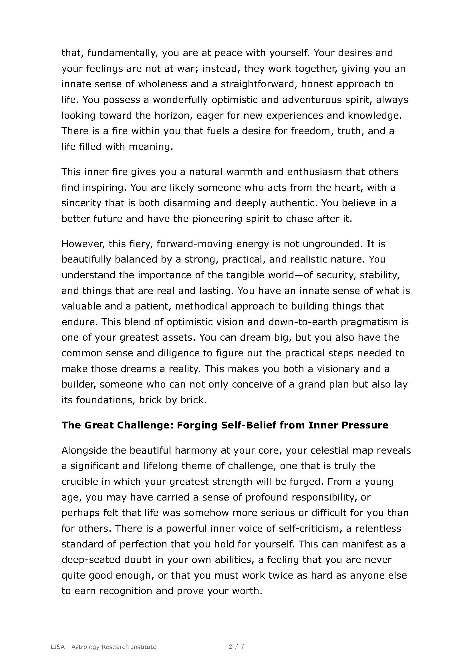 Personality Reading Sample 2