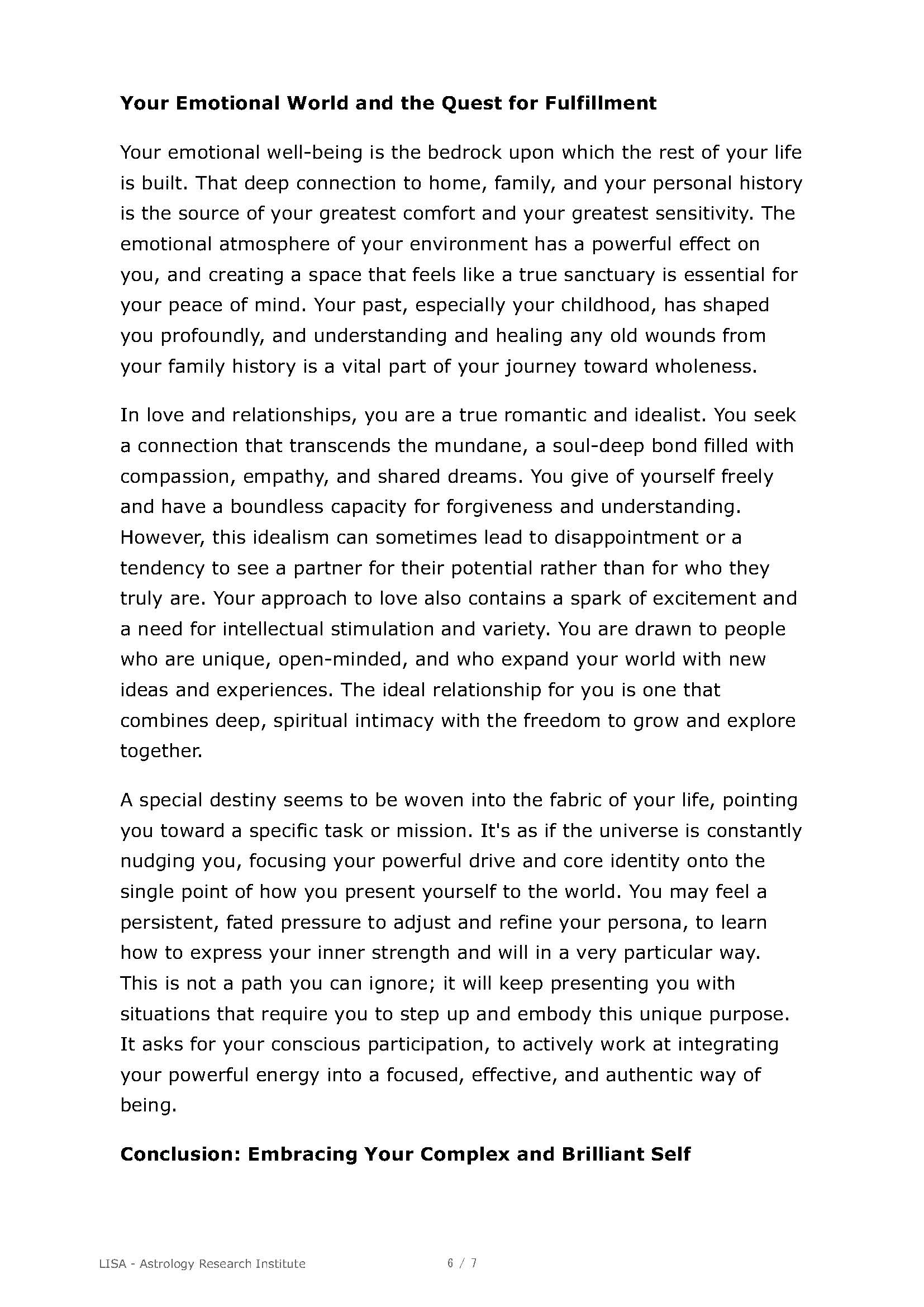 Personality Reading Sample 3